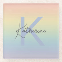 Pastell Regnbåge Gradient Monogram