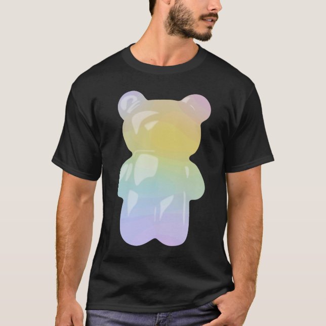 Pastell Regnbåge Gummibärsgodis T Shirt (Framsida)