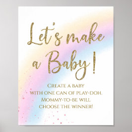 Pastell Regnbåge Låt Oss Göra En Baby Baby Shower  Poster
