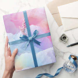 Pastell Regnbåge Mjuk Molnblandning Abstrakt Mönst Presentpapper