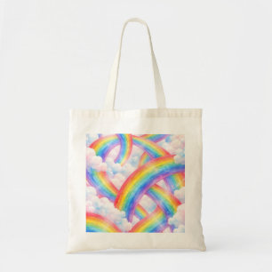 Pastell Regnbåge Moln Dröm Tygkasse