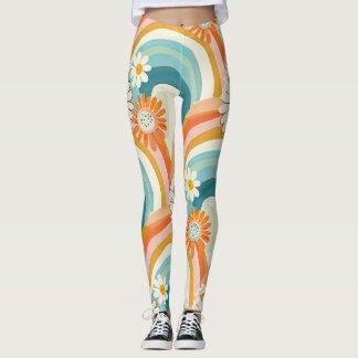 pastell regnbåge och blomster yoga gym Leggings