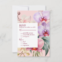 Pastell Regnbåge Orkidéer RSVP Svarskort