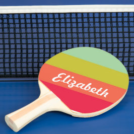 Pastell Regnbåge Personligt Namn Pingisracket