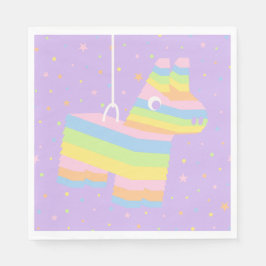 Pastell Regnbåge Piñata Födelsedagsservetter Pappersservett