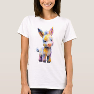 Pastell Regnbåge Vattenfärg Bebis Åsna Kvinnor T Shirt