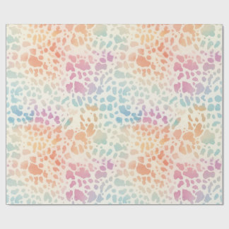 Pastell Regnbåge Vattenfärg Leopardtryck Presentpapper