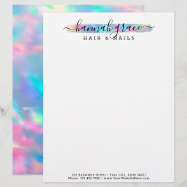 Pastell Regnbågsfärg Sväng Elegant Anpassad Logoty Brevhuvud