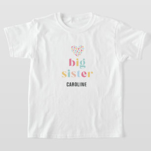 Pastell Regnbågsfärger Baby Shower Storasyster T Shirt