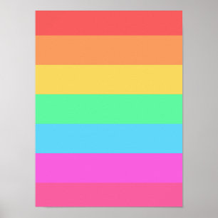 Pastell Regnbågsfärger Ränder Design Poster