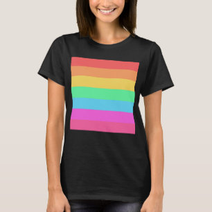 Pastell Regnbågsfärger Randigt Mönster  T Shirt