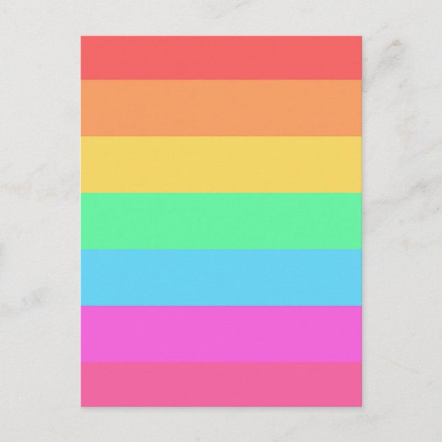 Pastell Regnbågsfärgsstriper Design  Vykort (Framsida)