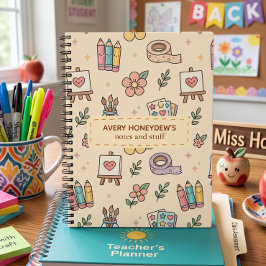 Pastell Retro Back to School-mönster Anteckningsbok