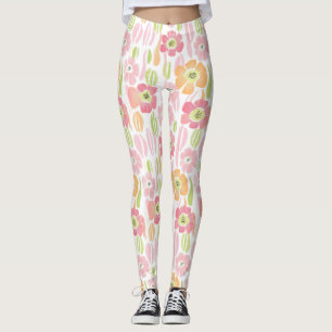 Pastell Retro Blommig (1) Leggings