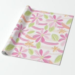Pastell Retro Blommig (2) Presentpapper