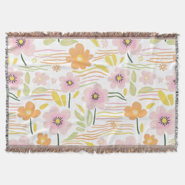 Pastell Retro Blommig (7) Filt (Framsidan)