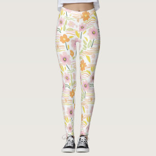 Pastell Retro Blommig (7) Leggings
