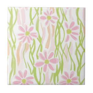 Pastell Retro Blommig (8) Kakelplatta