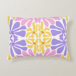 Pastell Retro Blommönster - Levande Kalejdoskopisk Prydnadskudde