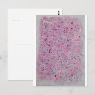 Pastell Rosa Akvarell Abstrakt Vykort