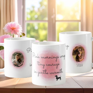 Pastell Rosa Akvarell Dachshund - Anpassad Foto Kaffemugg