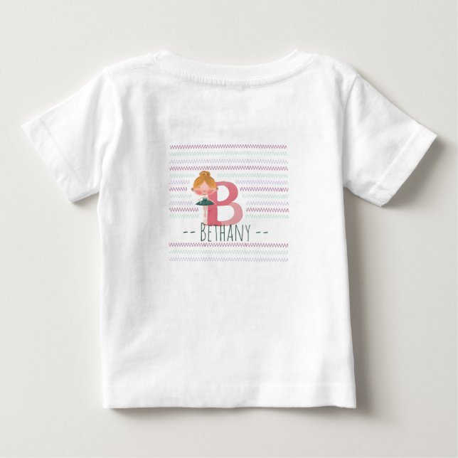 Pastell Rosa ”B” Monogram Ballerina T Shirt (Baksida)
