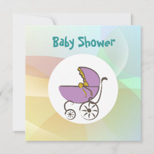 Pastell Rosa Baby Shower Inbjudningar