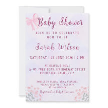 Pastell Rosa Båge Blommig Bebis Shower