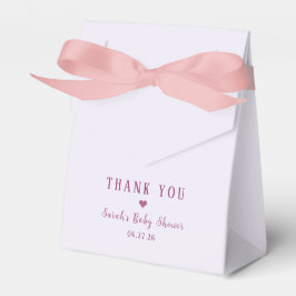 Pastell Rosa Båge Tack Baby Shower Presentaskar