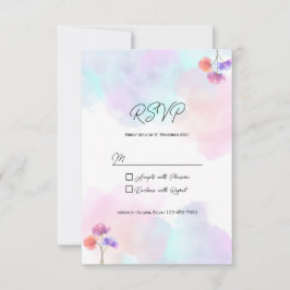 Pastell Rosa & Blå Bröllops RSVP-kort OSA Kort