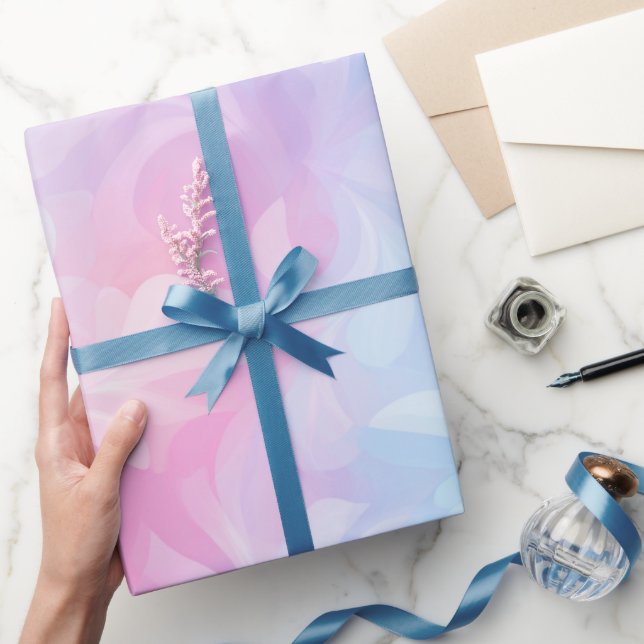 Pastell Rosa Blå Dröm Förbleknande Vit Abstrakt Mö Presentpapper (Gifting)