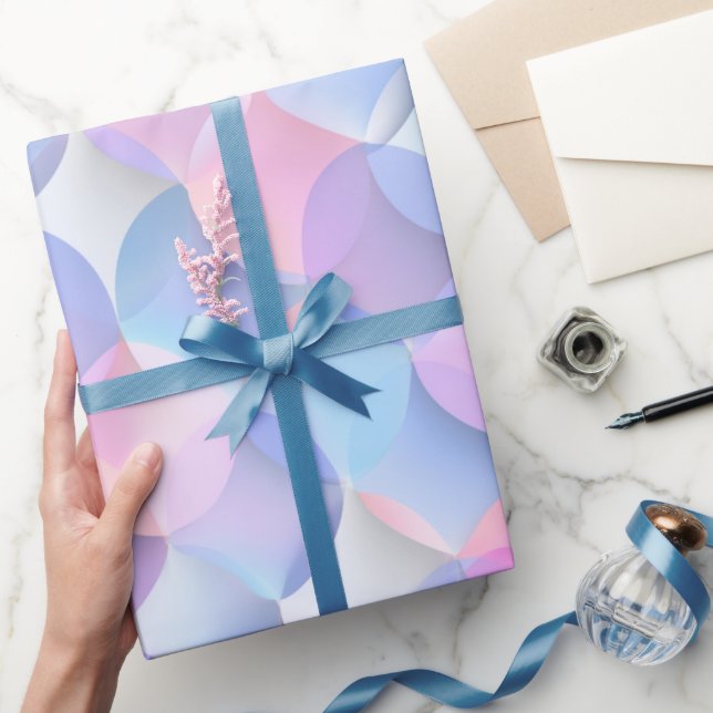 Pastell Rosa Blå Dröm Förbleknande Vit Abstrakt Mö Presentpapper (Gifting)
