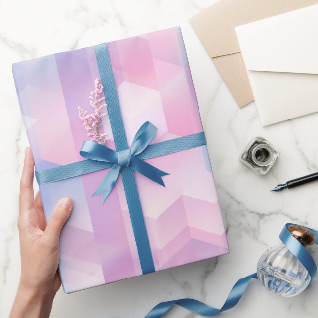 Pastell Rosa Blå Dröm Försvinnande Vit Abstrakt Mö Presentpapper (Gifting)