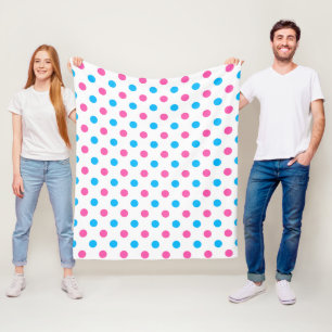 Pastell Rosa Blå Prickmönster Fleecefilt