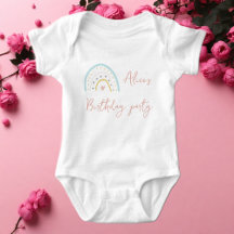 Pastell rosa blå regnbåge Födelsedagsfest