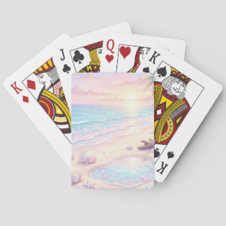 PASTELL ROSA & BLÅ SOMMAR STRAND SCEN CASINOKORT