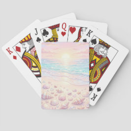 PASTELL ROSA & BLÅ SOMMAR STRAND SCEN CASINOKORT