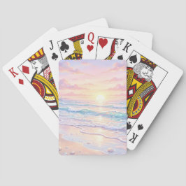 PASTELL ROSA & BLÅ SOMMAR STRANDSCEN CASINOKORT