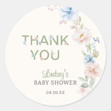 Pastell Rosa Blå Vår Bebis i Blom Baby Shower