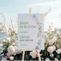 Pastell Rosa Blå Vår Blommande Bebis Baby Shower 
