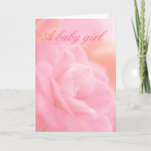 Pastell rosa blomma ... babyflicka kort