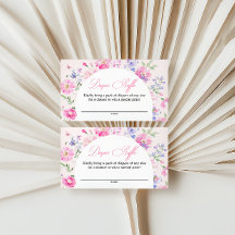 Pastell Rosa Blommig Båge Baby Shower Blöja Lotter