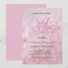 Pastell Rosa Blommig Bakgrund Bröllopsdusch Inbjudningar