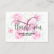 Pastell Rosa Blommig Tacksamhetskort flickigt