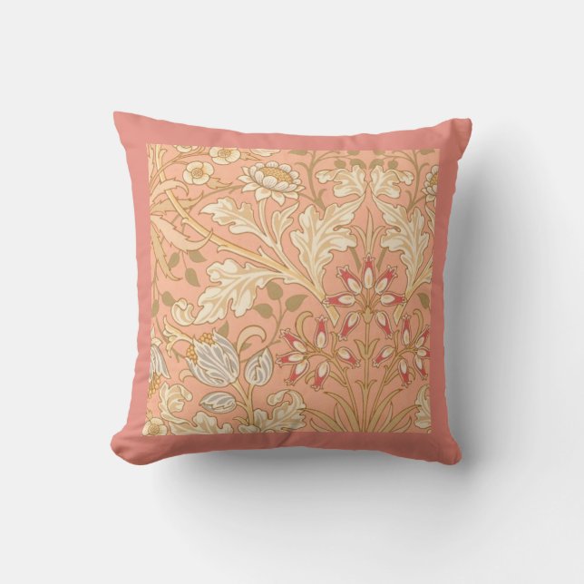 Pastell Rosa Blommor Kudde (Framsida)