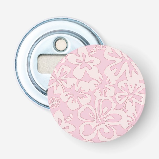 Pastell Rosa Blomstkonst Flasköppnare (Framsidan)
