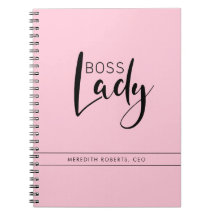 Pastell Rosa Boss Lady Logotyp Personlig