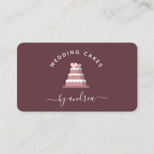 Pastell Rosa Bröllopstårta Dekorering Minimalistis Visitkort