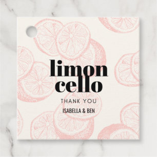Pastell Rosa Citron Hemmagjord Limoncello Tack Gåvor Etiketter