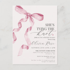 Pastell Rosa Coquette-skjorta Bröllopsfest-inbjuda Vykort